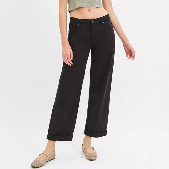 RISEN Tummy Control Mid Rise Ankle Barrel Relaxed Baggy - Picture 1 of 7